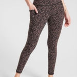 Athleta Womens Salutation Stash Pocket Gravel Tight Animal Print Leggings Sz XS Photo 0