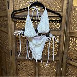 NEW Oceanus Sienna Sequin Embroidery Bikini White Size M Photo 5