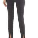 Theory NWT  Women’s High-Waisted Slim Slit Polish Scuba Pants in Charcoal Grey Photo 0