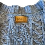 POL Chunky Cable Knit Cardigan Sweater Soft Plush Button Front Womens Small Gray Photo 8