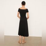 Vince NWOT Short Sleeve Black Off-the-Shoulder Midi Faux Wrap Dress size XS Photo 2
