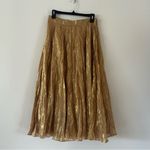 Kate Spade Gold Metallic Midi Skirt Size 8 Photo 1