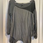 Inizio Gray Grey Tiered Italian Made Long Sleeve Top Size Medium Lagenlook Boho Photo 2