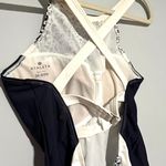 Athleta NEW NWT  Navy Blue White Zimbabwe One Piece Bathing Suit Photo 4