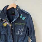 Desigual pakaian jadi wanita navy utility jacket butterfly bird bee Photo 4