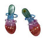 Wild Diva NEW  MULTICOLORED SPARKLY STUDDED SLIP IN SANDAL Photo 4