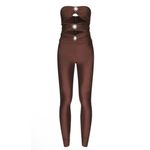 New! Ronny Kobo Delrey Catsuit Brown‎ Cut Out Strapless Sz XS $468 Brown Photo 5