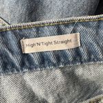 frame denim FRAME SZ 26 High ‘n Tight Straight Jeans Coated Zip-Fly Hi-Wash Light Wash Blue Photo 6