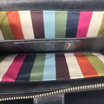 Coach  Legacy Signature Stripe Snap Front And Zip Around Wallet‎ Black Silver Photo 8