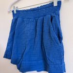 Faherty  Dream Cotton Gauze Matching Set Shirt & Shorts Size Small strong blue Photo 10