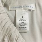 London Times  Silver Layered & Ruffled Neckline Lined Casual Trendy Chic Dress Photo 6