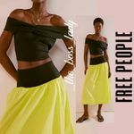 Free People set top and midi skirt co-ord matching set cotton XS pull-on Photo 9
