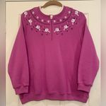 Blair  Vintage Purple/Plum 1/4 Zip Double Floral Collar 2x Sweatshirt.    2226 Photo 0