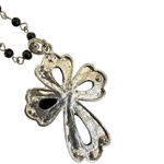 Black and silver tone cross pendant necklace Photo 3
