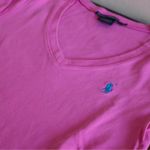 Ralph Lauren Vintage Sport V-Neck T-Shirt Womens M Pink Top Y2K Stretch Preppy Photo 3