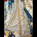 AQUA BLOOMINGDALE’S L White Gray Striped Sleeveless Party Dress Photo 9