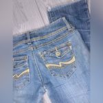 Almost Famous Y2K Women’s Embroidered Low Rise Bootcut Distressed Jeans Photo 5