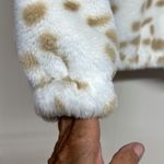 Nine West Snow Leopard Faux Fur Hooded Zip up Jacket Photo 2