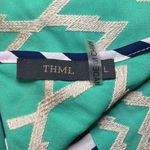 THML Black White Stripes Green Aztec Tribal Print Racerback Tank Top Large Photo 4