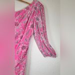 Taylor Pink One Shoulder Puff Sleeve Sundress Size 6 Photo 3