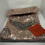 NWT Mossimo rose gold all sequin clutch bag purse glam new Pink Photo 3