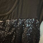 Banana Republic  Black Sequin Front Scoop Neck Tee - Size S Photo 3