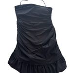 J.Crew Black Ruffle-Trim Ruched Bandeau One-Piece Dress Swimsuit Size 12 Photo 0