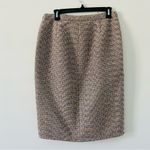 J.Crew Purple Gold Metallic Tweed Gold Zipper Pencil Skirt 8 Photo 1