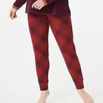 Cuddl Duds Red Maroon Geometric Print Argyle Super Soft Pajama Jogger Pants Photo 0