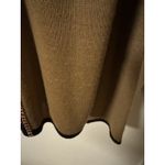 Vntg Koret Tan With Black Trim Paisley Embroidered Open Cardigan Size Large Brown Photo 7