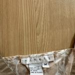 Ninety Palm Tree Print Tank Top Medium Tan and White Waist Tie Cotton Sleeveless Photo 1