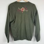 Koret Cardigan Womens M Green Wool Floral Embroidered Button Front Sweater Vtg Size M Photo 1