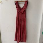 American Eagle  Sunchaser Knit Drop Waist Midi Dress Small Pink Red Photo 2