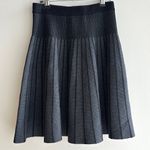 Premise A-Line Grey and Black Striped Sweater Skirt, Size Small Photo 0