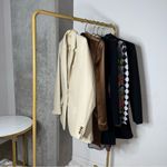 ZARA New  Beige Cream Oversized Faux Leather Boxy One Button Blazer Photo 5