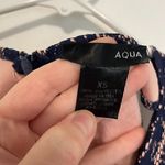 AQUA  Navy Blue Lace Light Pink Lining V-Neck Sleeveless Fit Flare Skater Dress Photo 5