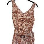 MISA Los Angeles Monteau Los Angeles Brown Leaf Print Button Front Shirt with Belt Size S Photo 1