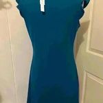 Susana Monaco  Mock Neck Ruffle Sleeve Teal Mini Dress XL $198 New Photo 3