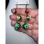 Jingle Bell Red, Green and‎ Gold Earrings Red Photo 1