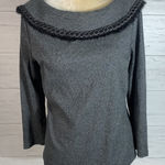 Rafaella gray boat neck womens ribbed top size L Photo 0