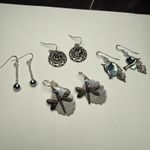Dangle Drop Pierced Earrings Lot Of 4 Silver Tone Dragonfly Hummingbird Etc Photo 13