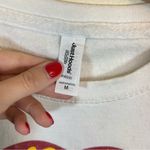 Just Hoods White Iowa State Lips Cropped Crewneck Sweatshirt Medium Photo 2