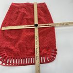 Plenty by Tracy Reese Skirt Womens 4 Eyelet Embroidered Lace Pencil Curved Hem Red Photo 5
