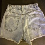 Cotton On  Mom Jean High Rise Light Wash Blue Jean Shorts Frayed Hem Casual Photo 4