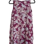 Loft Outlet Magenta Pink Floral Print Ruffle Knee-length Shift Dress Photo 0