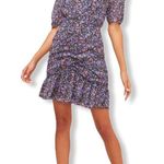 ASTR Shirred Bottom Purple Floral Mini Dress NWT Photo 2