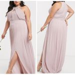 TFNC New Plus Pleated Chiffon Slit Maxi Bridesmaid Dress Pink Mink Size 18 Photo 1