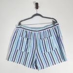Liz Claiborne Blue Striped Linen Shorts NWOT Size XXL Preppy Striped Shorts Photo 3