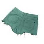 Free People Teal Cotton Frayed Hem Jean Shorts, Sz 25 Photo 3