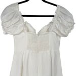 Selfie Leslie  Milkmaid Ruched Bust Puff Sleeve Mini Dress White Size Small Photo 7